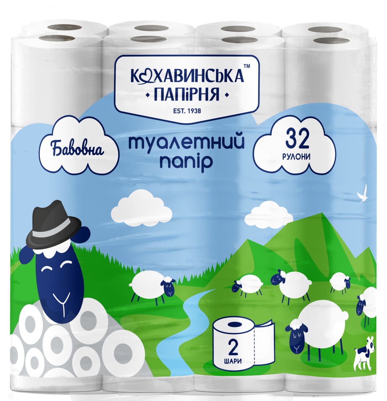 Туалетний папір "Бавовна" 96*110/50 целюл. 2 шар. (32 шт)